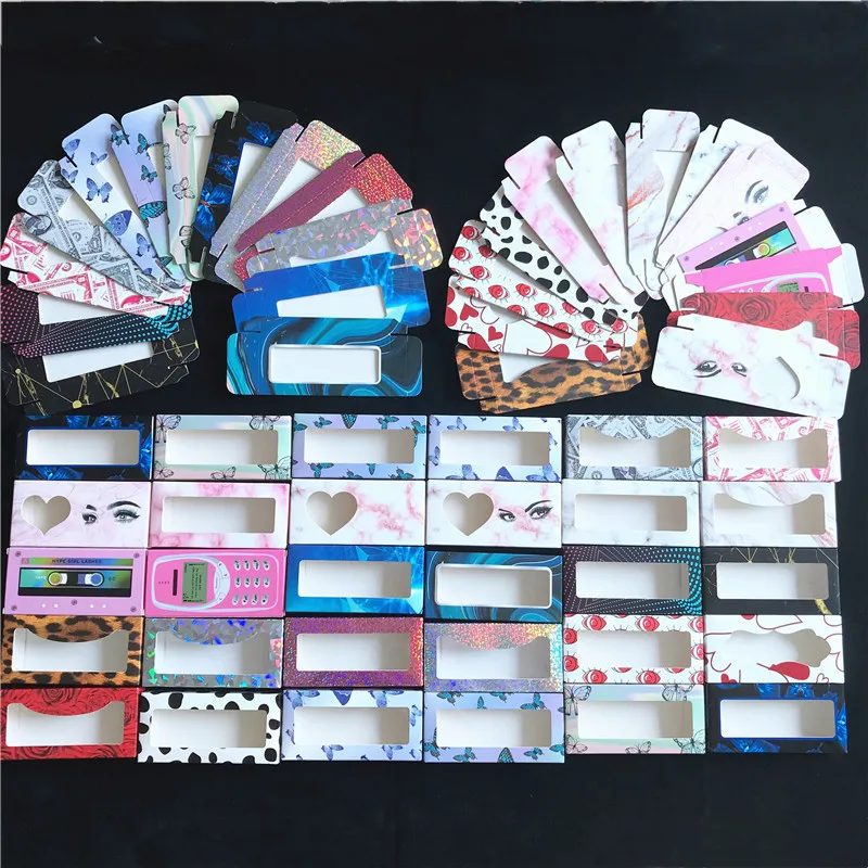

recorder/Cell phone Eyelash Packaging Box Bulk Wholesale 3D Mink Lashes Boxes Packaging free Logo Makeup Set Eyelashes Case Pack
