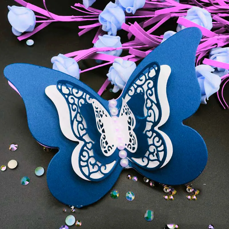 Металлическая высечка для высечки 7 шт. многослойная кружевная Бабочка