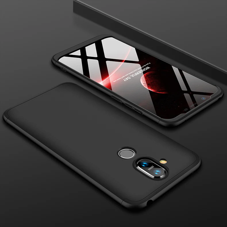 Для Nokia 8,1 Nokia8.1 чехол NokiaX7 360 градусов полное покрытие защищенный Матовый Жесткий чехол для Nokia X7 8,1 Чехол со стеклянной пленкой