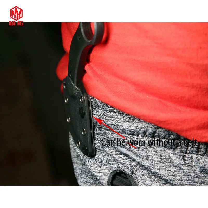 1PC EDC Titanium Alloy Leather Case Back Clip Goods Supporting K Plate Scabbard Knife Sleeve Protection Belt Waist | Спорт и