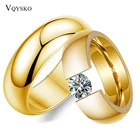 Обручальные кольца золотого цвета для мужчин и женщин, ювелирное изделие на заказ, свадебные кольца из нержавеющей стали, хороший подарок на Рождество, на годовщину