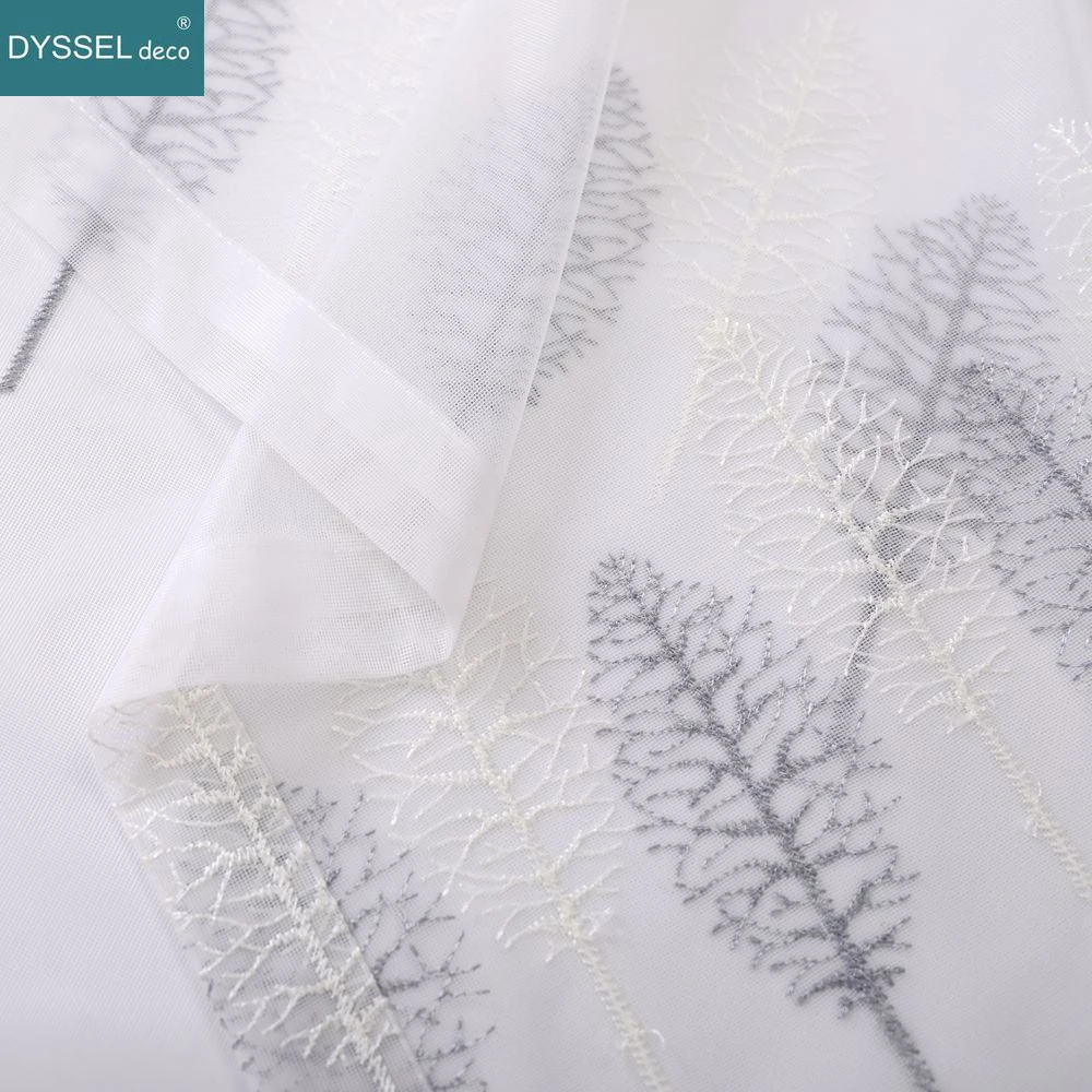 Современные прозрачные шторы из вуали с цветочной вышивкой в европейском стиле