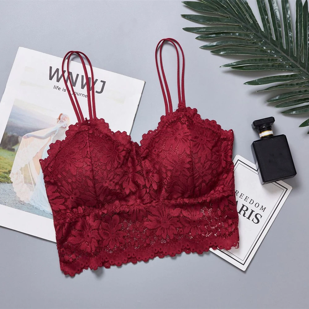 Женский кружевной бюстгальтер с чашками пуш-ап