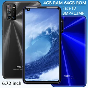 13mp 10x pro android quad core 6 72 frontback camera global smartphones 4g ram64g rom face id mobile phone celulares unlocked free global shipping
