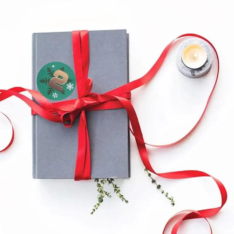 

1Pcs Brand New And High Quality Merry Christmas Advent Labels Decor Number Round Sticker Gift Scrapbooking DIY Paper Sticke L0G4