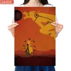 AIMEER ниндзя удзумаки ниндзя и Курама кююби Ностальгический ретро постер из крафт-бумаги для бара Кафе Декор Картина 51x36 см