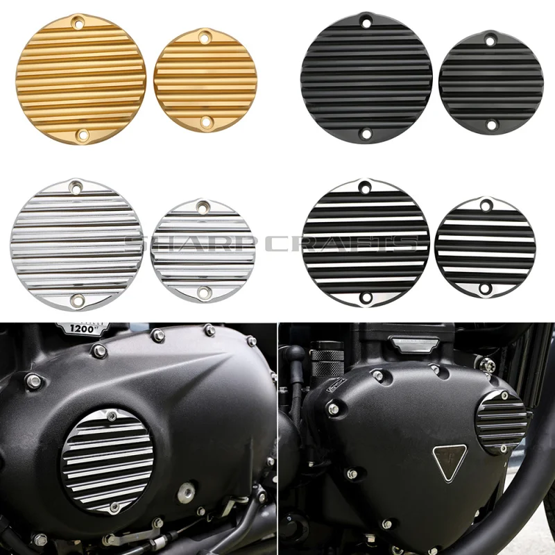 ཌྷ ཏ Cluch Badge &amp Acg Cover For TRIUMPH Street Cup Scrambler Bonneville Speedmaster T100 / Black Bobber Black|Накладки и