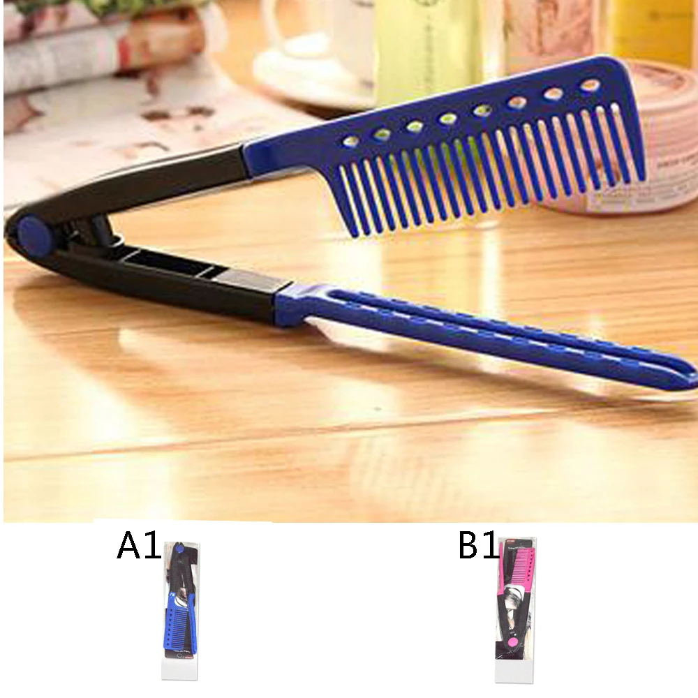 

Plastic Hair Straightener Comb V Type Hairdressing Anti-static Combs DIY Salon Hairdressing Styling Tool