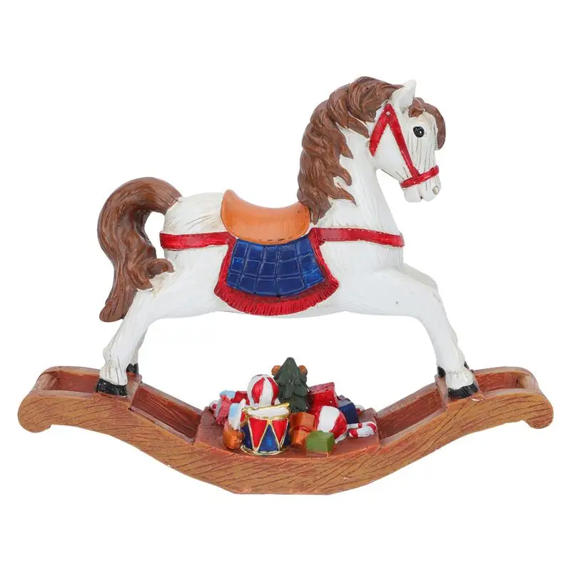 

1Pc Resin Hobbyhorse Adornment Xmas Hobbyhorse Ornament Tabletop Decor Christmas Decorations Resin Crafts Ornaments
