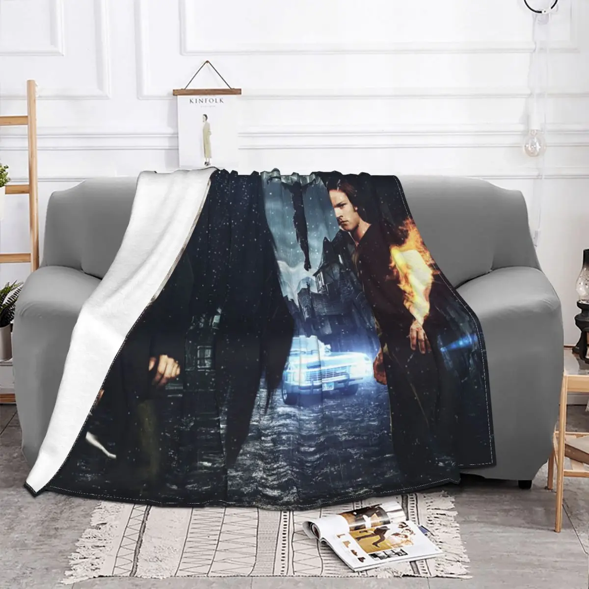 Supernatural Angels Wings Blanket Sam Dean Monster Flannel Awesome Soft Throw Blankets for Bed Sofa Spring/Autumn | Дом и сад