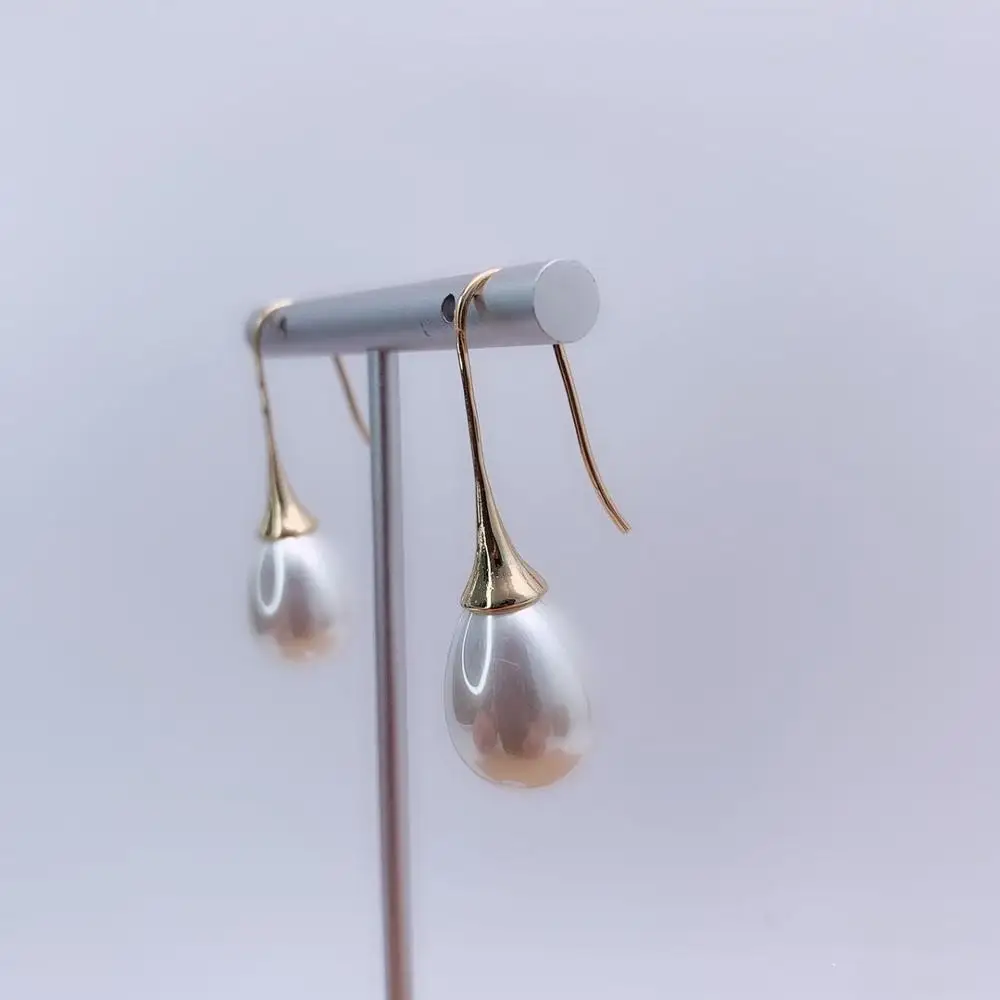 Золотые серьги с имитацией жемчуга модные ювелирные изделия свадебные подарки