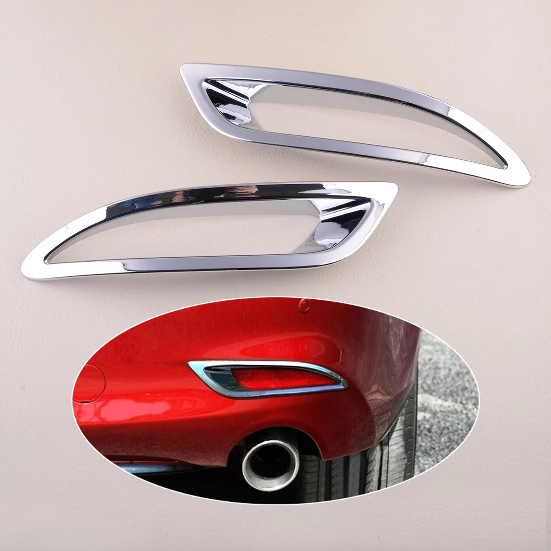 

1 Pair Car Chrome ABS Rear Fog Light Lamp Cover Trim Decoration Fit for Mazda6 2018 2019 2020 Styling