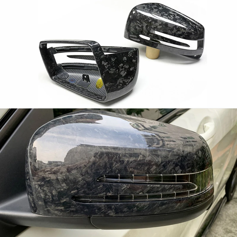 

For Mercedes-Benz AMG W176 W212 W204 C117 X156 C218 A C E CLS CLA GLA Class Real Carbon Forged Fiber Side Mirror Cap Covers