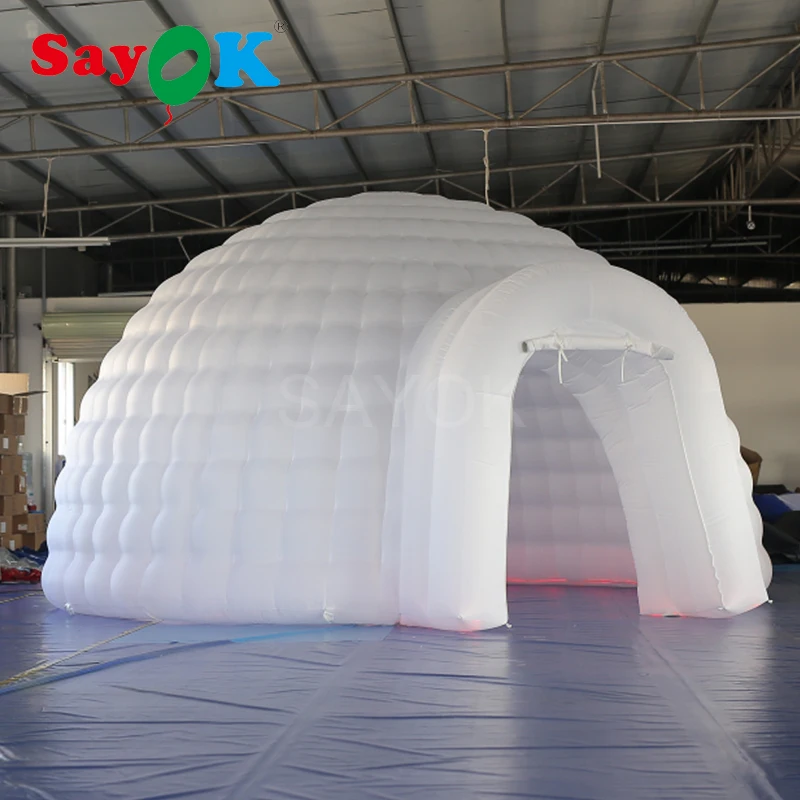 Портативная белая надувная купольная палатка со светодиодной подсветкой