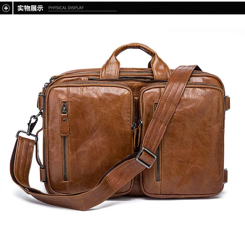 

Male's Genuine Leather Bag Messenger Bag CrossBody Bags Shoulder Handbag Male Luxury Handbags 2019 Fashion Flap Pocket
