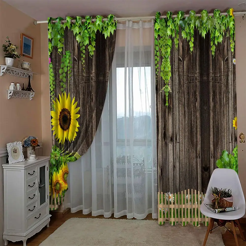Современный домашний декор Шторы подсолнечника s для детской комнаты