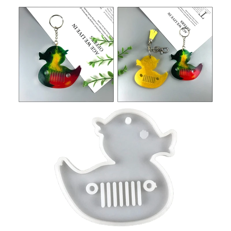 

Shiny Glossy Diy Duck Keychain Silicone Epoxy Resin Mold DIY Keychain Pendant Jewelry for Valentine Gift Craft