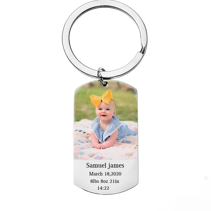 Брелок для ключей с гравировкой имени даты рождения | Украшения и аксессуары