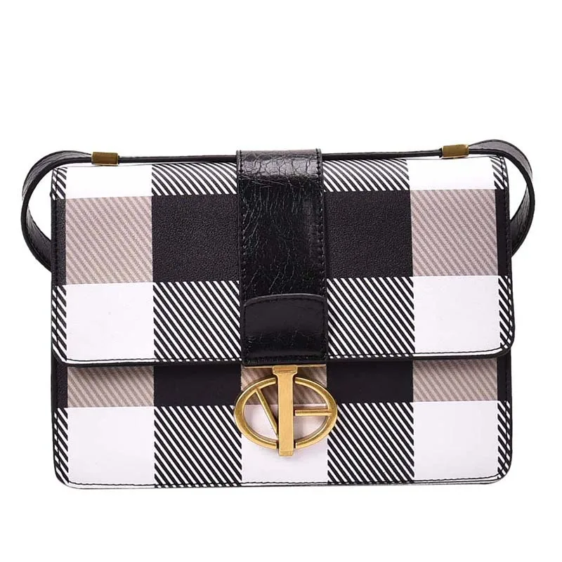 Полосатые сумки через плечо для женщин с металлическим замком сумка женские