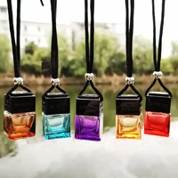 10pcs car air freshener hanging glass pendant car perfume diffuser bottle for essential oils fragrance