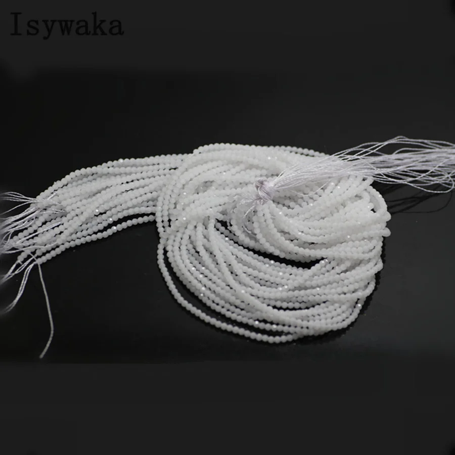 Solid White Isywaka гранат красный 2 мм 170 шт индийские кристаллические граненые бусины футбольные круглые стеклянные бусины для рукоделия - Цвет: Solid White