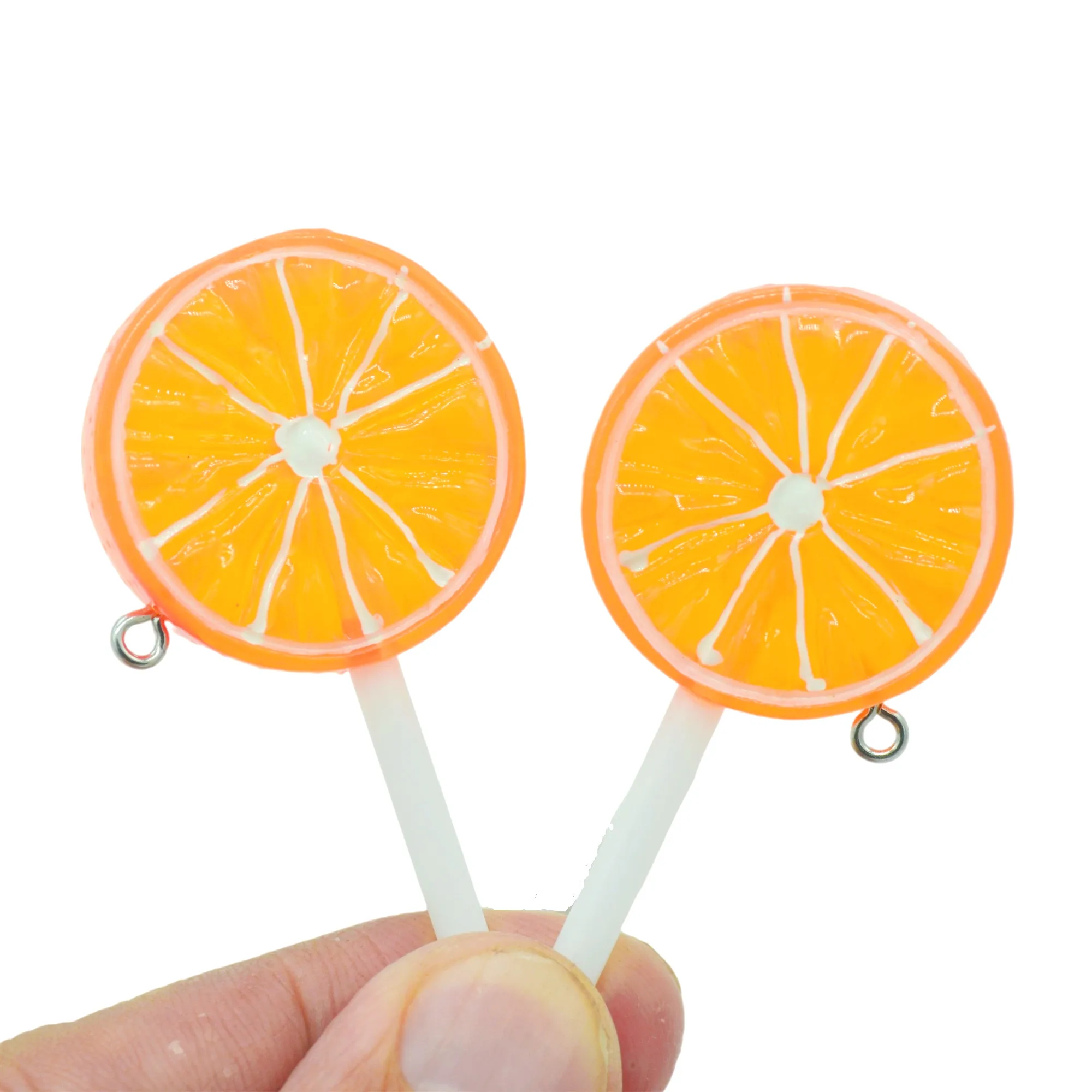 

Resin Orange Lollipops Miniatures,Scrapbook Embellishments Decoration Crafts,DIY Jewelry Accessories Keychain Pandants