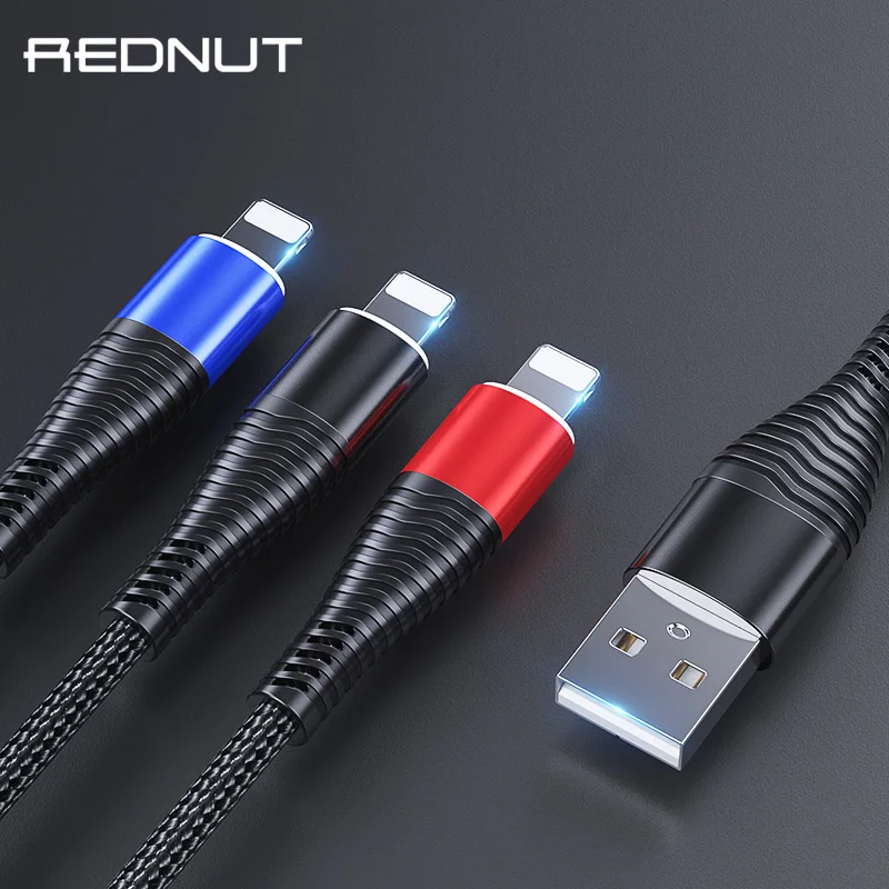 REDNUT USB кабель для iPhone 11 Pro Xs Max Xr X 8 7 6 6s 5S se 3A быстрой зарядки и передачи данных
