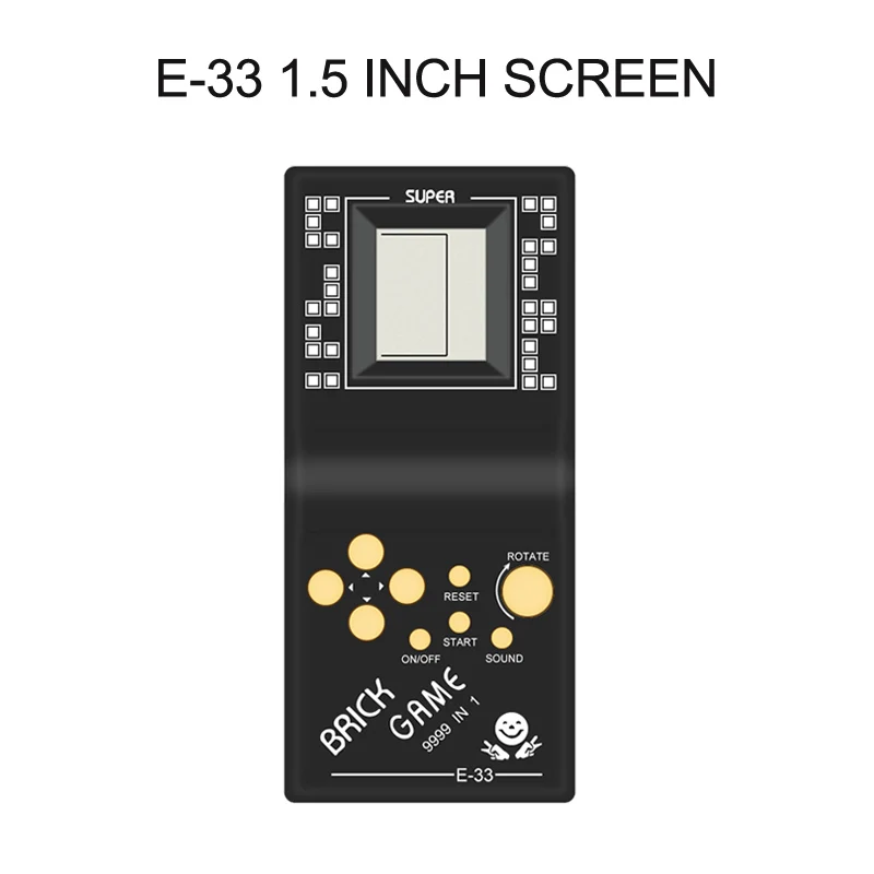 E-33 Black Тетрис Ручной игровой плеер ЖК-электронные игровые игрушки Карманная игровая консоль классическое детство для подарка - Цвет: E-33 Black