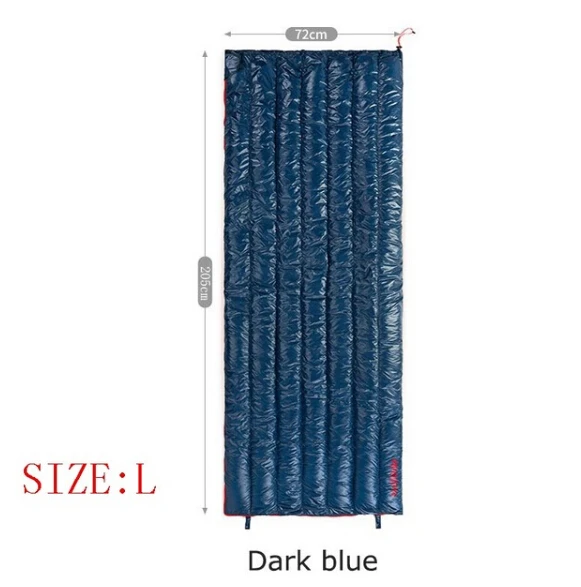 Dark blue L Naturehike, 570 г, сверхлегкий водонепроницаемый спальный мешок на гусином пуху, спальный мешок для отдыха, походные спальные мешки, NH17Y010-R - Цвет: Dark blue L