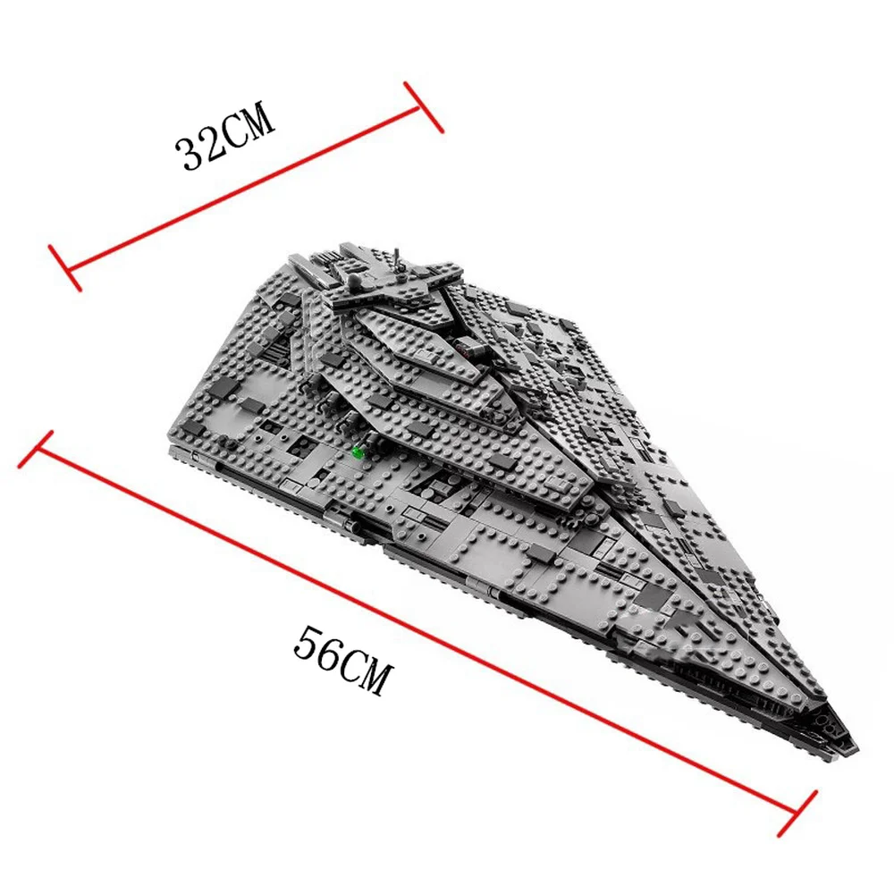 

1457PCS First Order Star Destroyer Costruzion Model Building Blocks with Figures Compatible Star movie Wars 75234 Bricks Toys