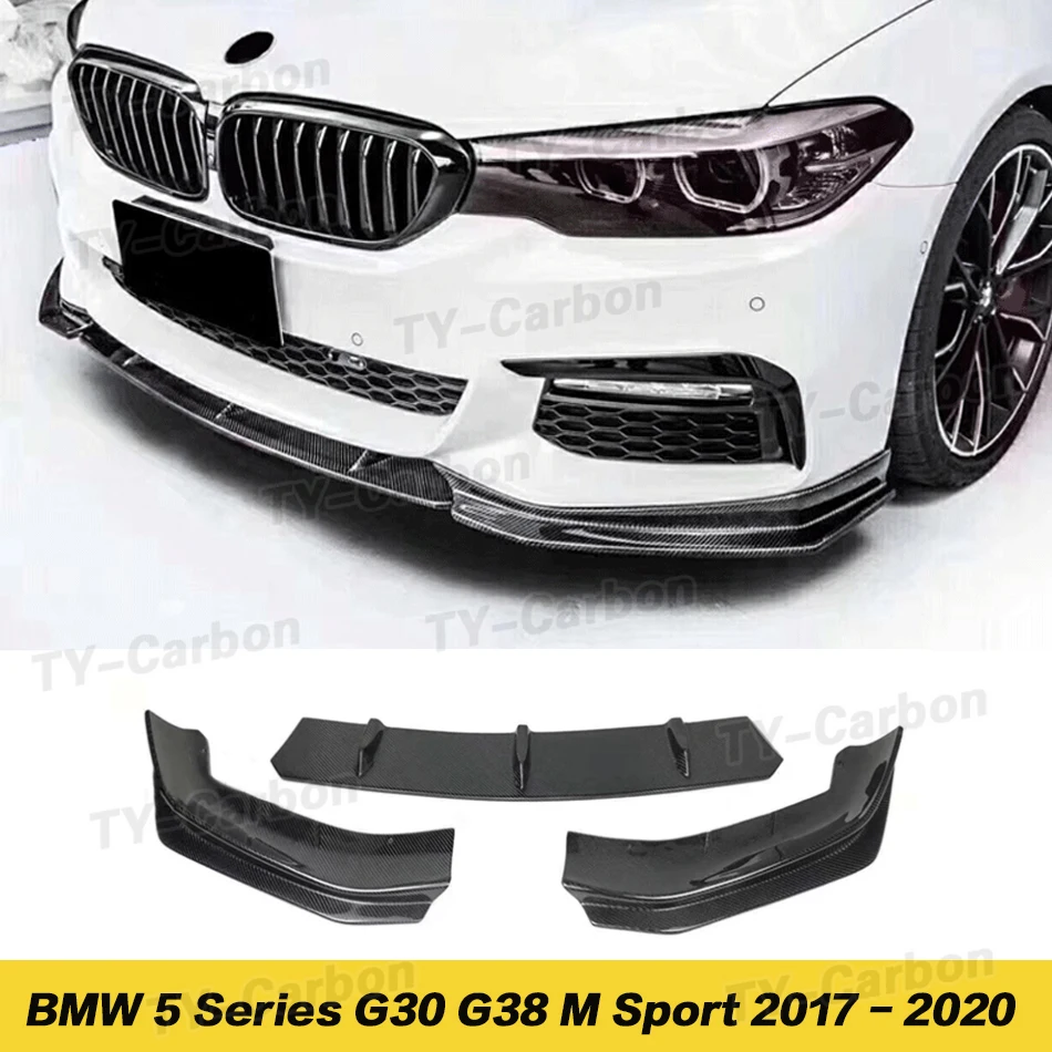 

Front Bumper Lip Chin Carbon Fiber Body Kit Diffuser Spoiler Splitter Cover Deflector For BMW 5 Series G30 2018 -2020 FD Style