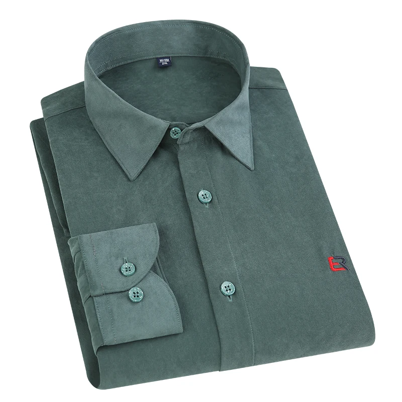 Casual Men's Shirt Long Sleeve Fashion No Fade Wrinkle Slim Fit Male Quality Blouse