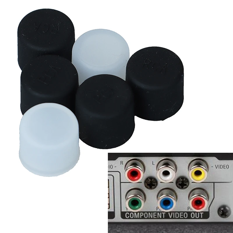 

10pcs Silicone TV Audio Video Interface Dust Plug RCA Female Protective Cover