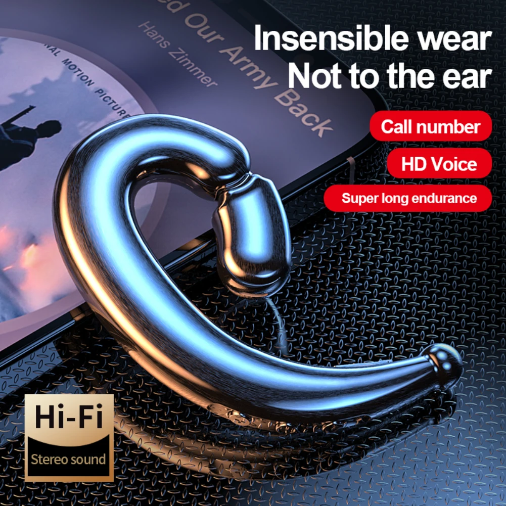 

M520 Bone Conduction Headphones Wireless Bluetooth Unilateral Hanging Headphones IPX5 Waterproof Low Power Stereo Headsets