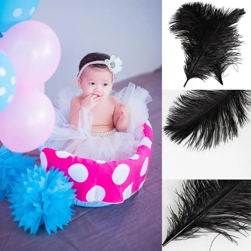 Черные 10 шт страусиные перья для DIY ремесла платье дом вечерние украшения|Перо| |