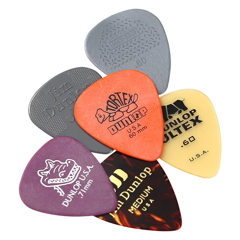 12 teilesatz original dunlop neue akustische gitarre picks plektrum nylon celluloid elektro glatte gitarre pick zubehör free global shipping