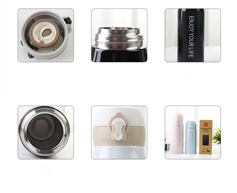 Creative Double Wall Stainless Steel Vacuum Flask Fashion Coffee Tea Thermos Mug Travel Drink Bottle Thermomug for Gifts