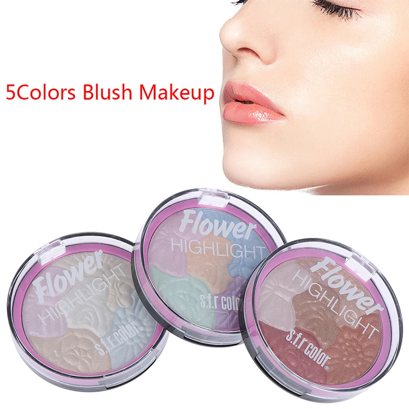 Корейская косметика 5 цветов румяна для макияжа контроль жирности лица щёка