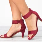 Женские босоножки; Летняя обувь с открытым носком; С 5 см босоножки на высоком каблуке для женщин размера плюс, 43; Женская обувь на тонком каблуке 2020; Sandalias Mujer; Большие размеры