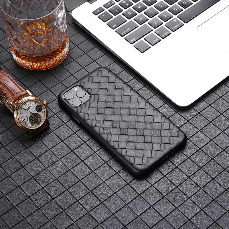 

Suitable for iPhone 12 lambskin braided ultra-thin phone case Apple 12 2020 business leather case