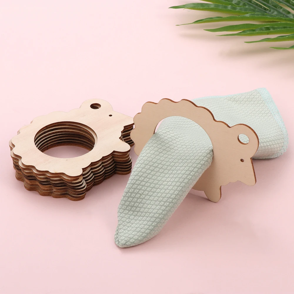 New 10PCS Laser Cut Wood Napkin Ring DIY Decoration Rabbit/Eggs Shape Creative Birthday Party Kitchen Bar Festival Table Decor | Дом и сад