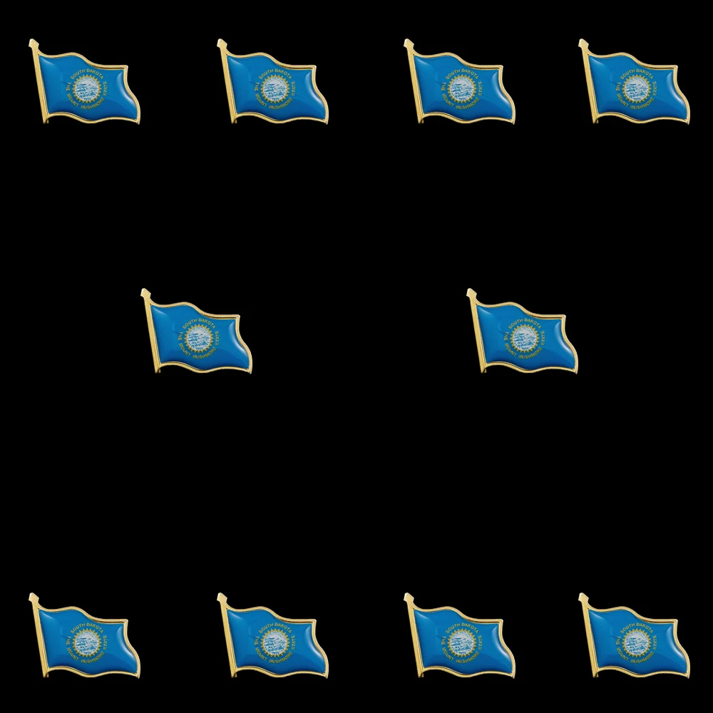 

10PCS/Set South Dakota Waving Epoxy Flag Lapel Pin Badge Brooch Clothes/Hat/Tie Accrssories