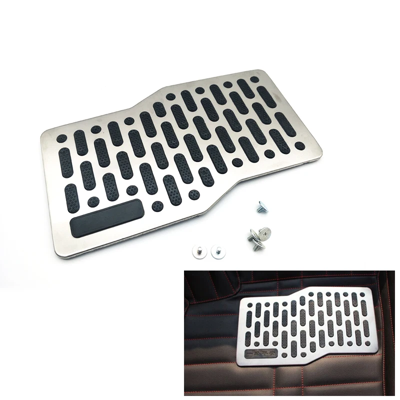 Автомобильная напольная ножная педаль коврик из нержавеющей стали нескользящий