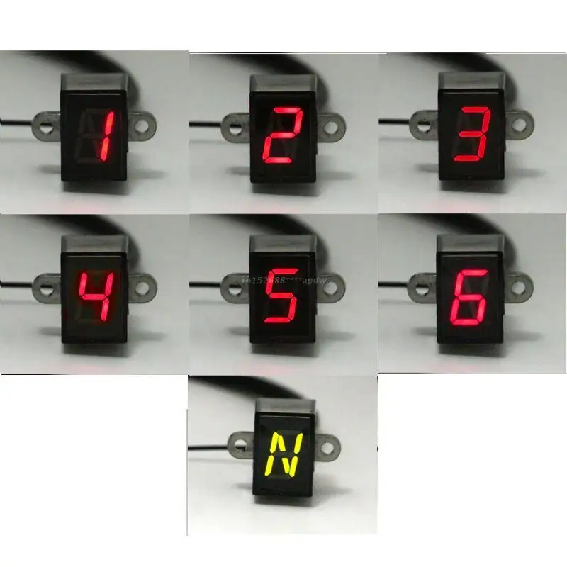 

6-Speed Display Motor Gear Indicator Digital Waterproof Indication Universal Off-Road Motocross Light Neutral Spare Parts