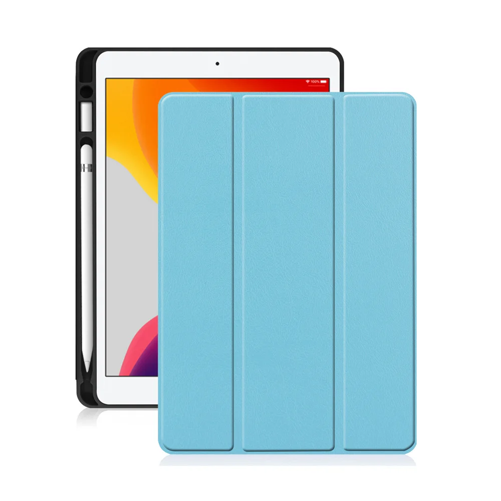 Умный чехол из мягкого силикона и ТПУ для iPad 10 2 7 го поколения 2019 трехслойная