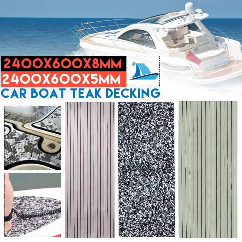 

2400x600mm EVA Foam Decking Sheet Non-Skid Self Adhesive Marine Boat Deck Mat Yacht Flooring Non-Slip Pad For Yacht Boat Decor