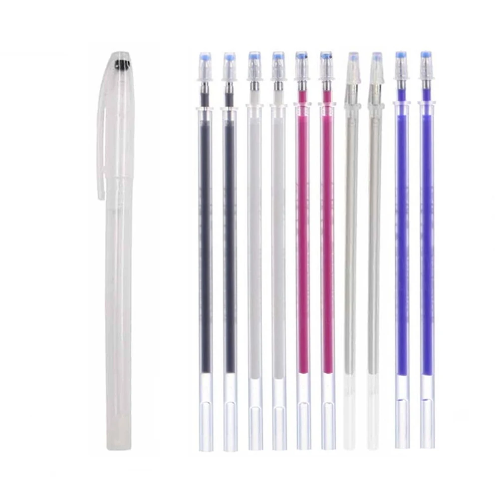 

1Set Fabric Markers Pencil with 10PCS Refills Erasable Drawing Lines Disappearing Marker Pens Multi Purpose Craft Sewing Accesso