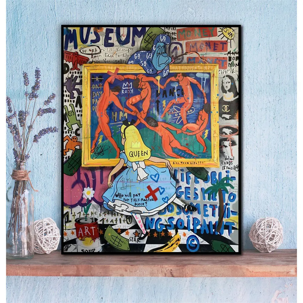 

Princess Street Art Canvas Paintings Abstract Graffiti Queen Posters And Prints Wall Pictures For Living Room Home House Decor