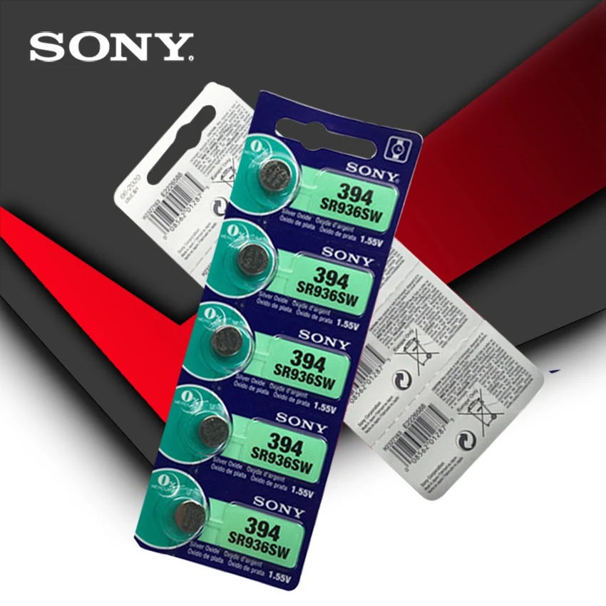 2 шт. Sony 100% оригинал 394 SR936SW 936A LR45 L936 AG9 1 55 V Серебряная оксидная Кнопочная батарея