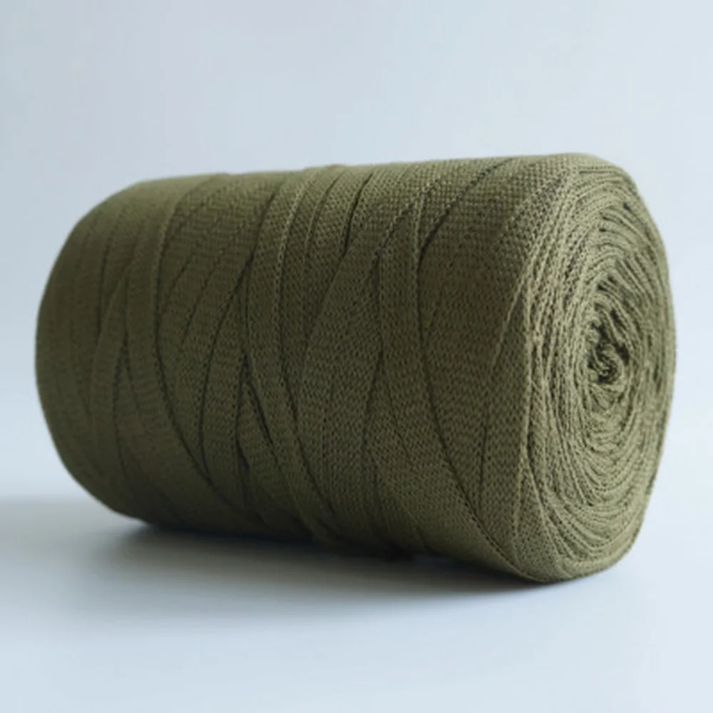 

1pc Knitting Wool Mesh Flat Wire Cloth Strip Line Yarn Cashmere With Crochet Hook Handmade Bag Woven Hand Knitting Thick Thread